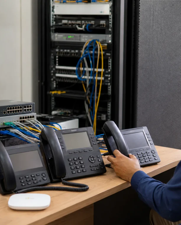 Postes téléphoniques IP raccordés au réseau d'une entreprise de Laâyoune